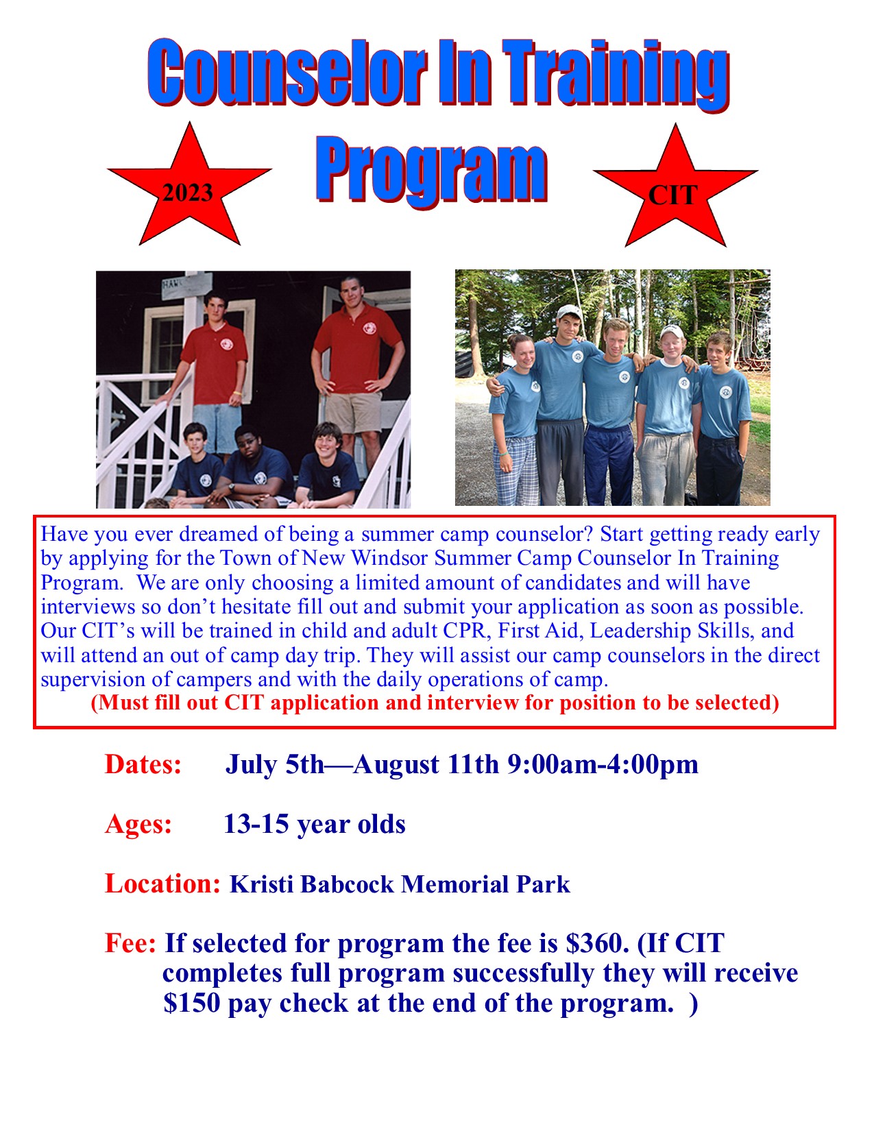 Counselor In Training Program